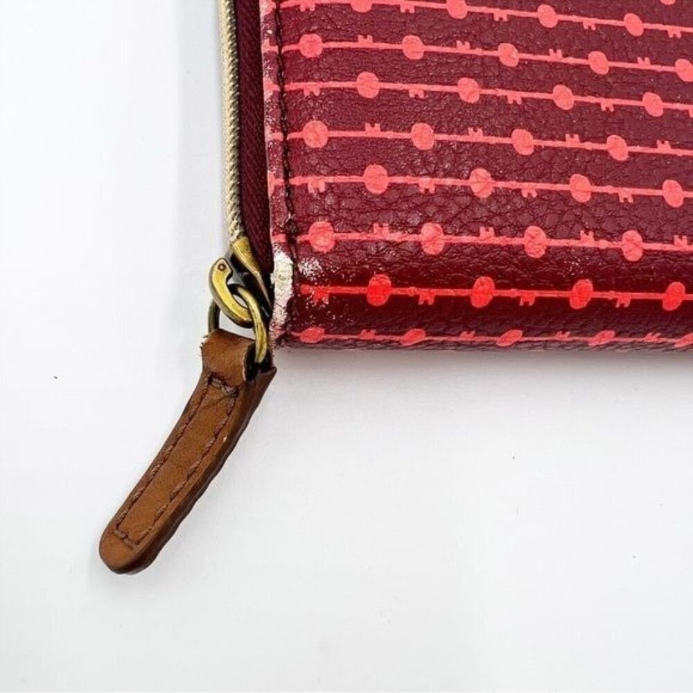Fossil Jayda Cabernet Zippered Wallet Boho Bohemi… - image 3